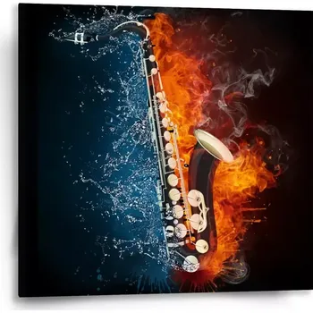 Obraz Sablio Obraz Ohnivý saxofon - 50x50 cm
