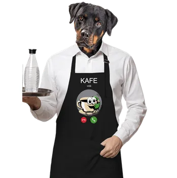 Kuchyňská zástěra Bastard Kafe volá zástěra Black