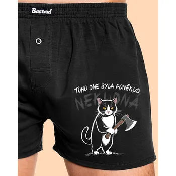 Trenýrky Bastard Neklidná kočka pánské trenky Black