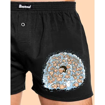 Trenýrky Bastard Nejdu s davem pánské trenky Black