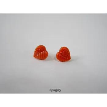 Náušnice Fimo náušnice - lístečky - tm.oranžová