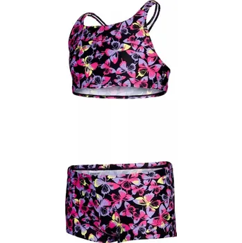 Dívčí plavky Speedo Printed Boyleg 2 Piece Girl Black/Rose/Miami Lilac 116cm
