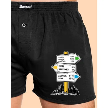 Trenýrky Bastard Rozcestník pánské trenky Black