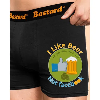 Trenýrky Bastard I like beer boxerky Black