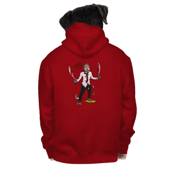 Pánská mikina Bastard Vrhám šavle pánská mikina na zip Red