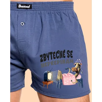 Trenýrky Bastard Zbytečně se nepřepínám pánské trenky Blue