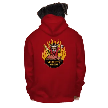 Pánská mikina Bastard Velmistr grilu pánská mikina na zip Red