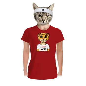 Dámské tričko Bastard I lev you dámské sportovní tričko Red Mal