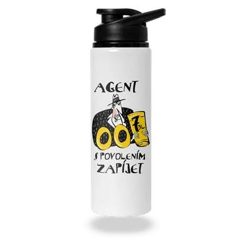 Láhev Bastard Agent s povolením zapíjet lahev na vodu White