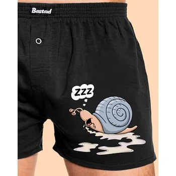 Trenýrky Bastard Spící šnek pánské trenky Black