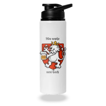 Láhev Bastard Kdo nepije, není Čech lahev na vodu White