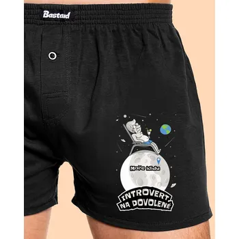 Trenýrky Bastard Introvert na dovolené pánské trenky Black
