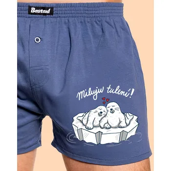 Trenýrky Bastard Miluju tulení pánské trenky Blue