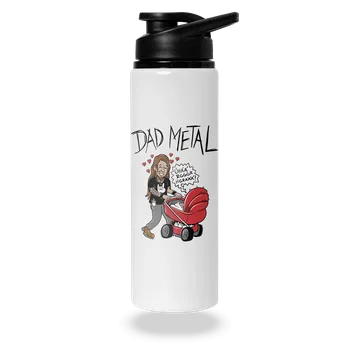 Láhev Bastard Dad metal lahev na vodu White