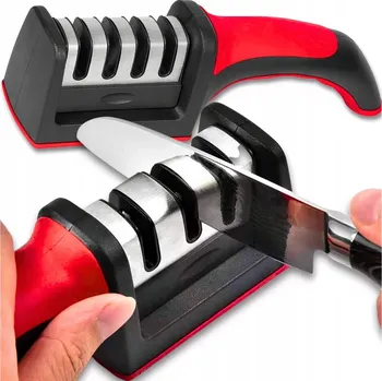 BROUSEK NA NOŽE KUCHYŇSKÉ NOŽE NŮŽKY KOMPAKTNÍ TŘÍFÁZOVÁ BROUSEK