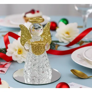 Vánoce Andělíček Sklo Zlato 4.5 cm 6 cm