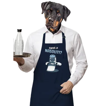 Kuchyňská zástěra Bastard Chceš ji nasolit!? zástěra Navy
