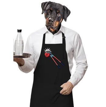 Kuchyňská zástěra Bastard Kleště na zámek lásky zástěra Black