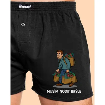 Trenýrky Bastard Nosím brýle pánské trenky Black