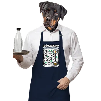 Kuchyňská zástěra Bastard Moje běžecká trasa zástěra Navy