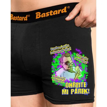 Trenýrky Bastard Ohřejte mi párek boxerky Black