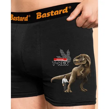 Trenýrky Bastard Komisař T-Rex boxerky Black