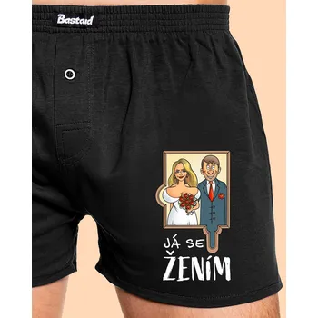 Trenýrky Bastard Já se žením/vdávám pánské trenky Black