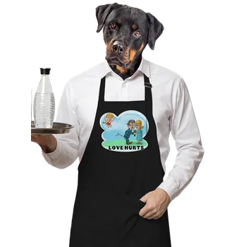 Kuchyňská zástěra Bastard Love hurts zástěra Black