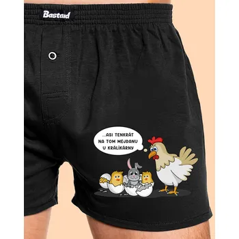 Trenýrky Bastard Mejdan u králíkárny pánské trenky Black