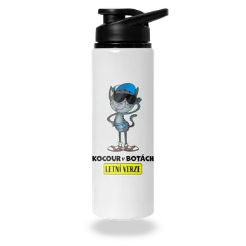 Láhev Bastard Kocour v botách lahev na vodu White