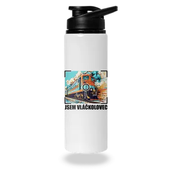 Láhev Bastard Jsem vláčkolovec lahev na vodu White