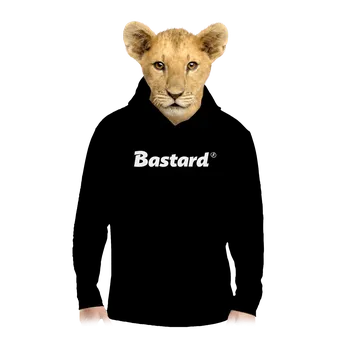 Chlapecká mikina Bastard Bastard v logu dětská mikina klokanka Black