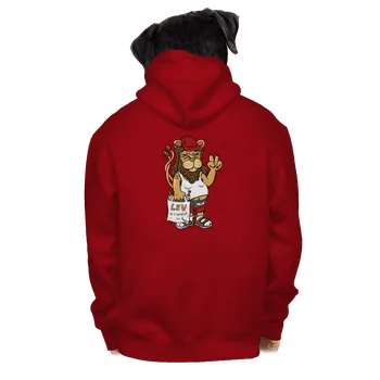Pánská mikina Bastard Lvíček pánská mikina na zip Red