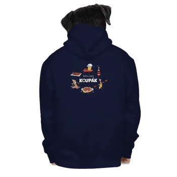 Pánská mikina Bastard Český koupák pánská mikina na zip Navy