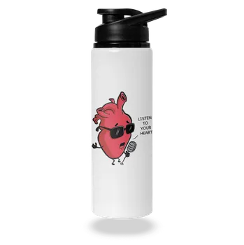 Láhev Bastard Listen to your heart lahev na vodu White