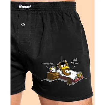 Trenýrky Bastard Ranní ptáče pánské trenky Black