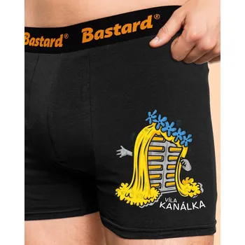 Trenýrky Bastard Víla Kanálka boxerky Black