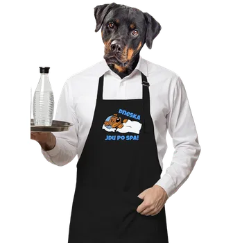 Kuchyňská zástěra Bastard Dneska jdu po spa zástěra Black