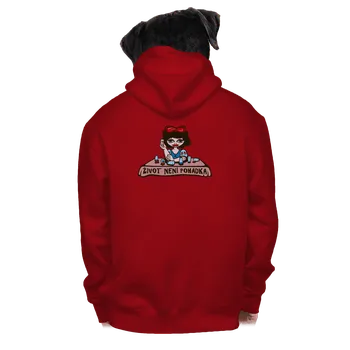 Pánská mikina Bastard Sněhurka pánská mikina na zip Red