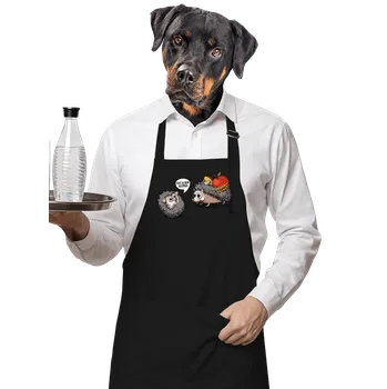 Kuchyňská zástěra Bastard Alergický ježek zástěra Black