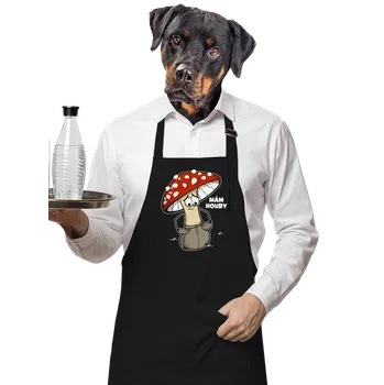 Kuchyňská zástěra Bastard Mám houby zástěra Black