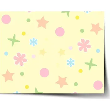 Plakát Sablio Plakát Květiny na žluté - 60x40 cm