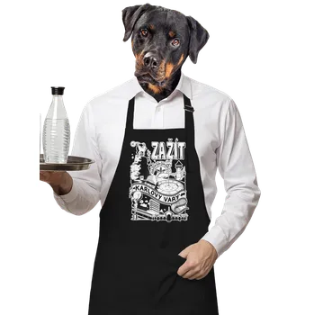 Kuchyňská zástěra Bastard B16: Zažít Karlovy Vary zástěra Black