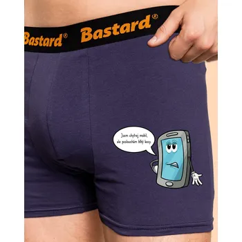 Trenýrky Bastard Chytrej mobil boxerky Blue Navy