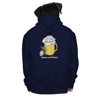 Pánská mikina Bastard Pivoňky pánská mikina na zip Navy