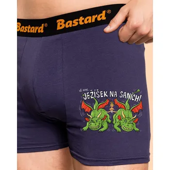 Trenýrky Bastard Ježíšek na saních boxerky Blue Navy