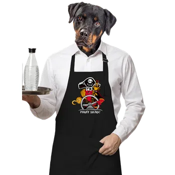 Kuchyňská zástěra Bastard Pirát silnic zástěra Black