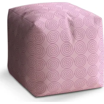 Taburet Sablio Taburet Cube Růžové spirály: 40x40x40 cm