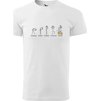 Pánské tričko Sablio Tričko s potiskem pro pivaře Dny v týdnu CZ - bílé 5XL