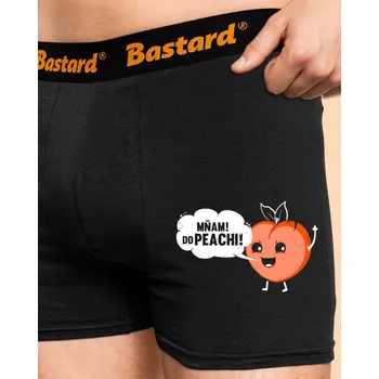 Trenýrky Bastard Mňam do peachi boxerky Black